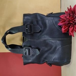 Samantha Thavasa black leather tote